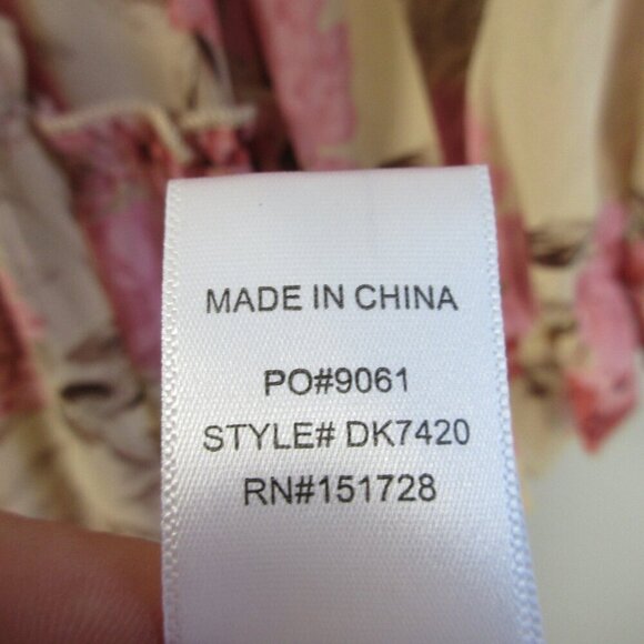 eeSome Ruffle Maxi Dress M Pink Floral Tiered V Neck Long Sleeve Beach Boho 558 - Picture 5 of 10